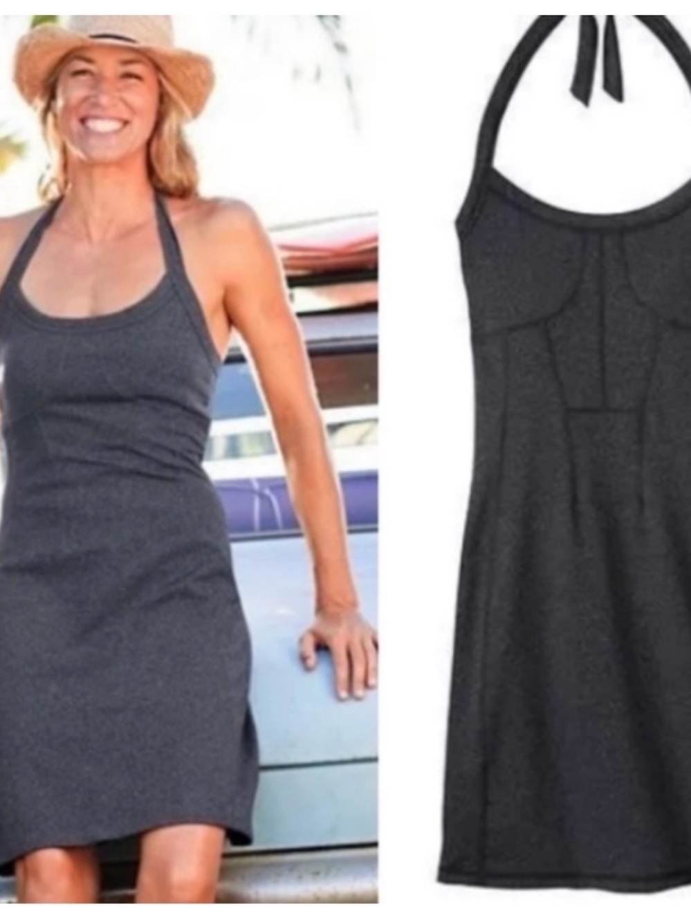 Athleta Modra Bodycon Halter Dress